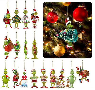 Merry Christmas Grinch Ornaments Xmas Tree Hanging Decoration Figure Pendant Hot