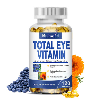 #ad Eye Vitamins 120 Capsules Lutein ZeaxanthinBilberryVision Health Eye Support