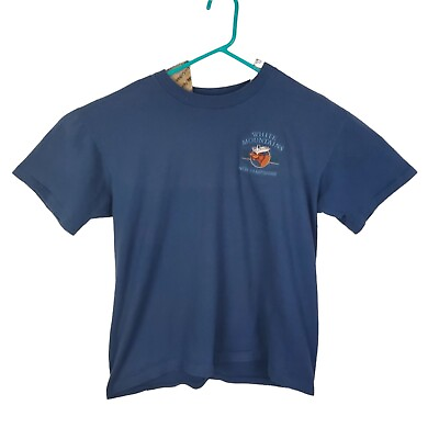 #ad Vtg White Mountain New Hampshire T Shirt Mens Blue Large Single Stitch