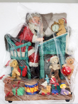 #ad The San Francisco Music Box Company Santa At Dest With Bears Rare