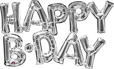 #ad Anagram 30quot; Phrase Happy Birthday Silver Foil Balloon