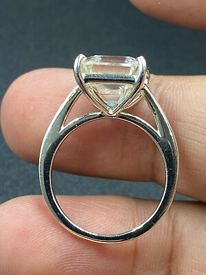 #ad RARE 7.0 ct Off White Diamond Solitaire ring 925 Silver All Sizes