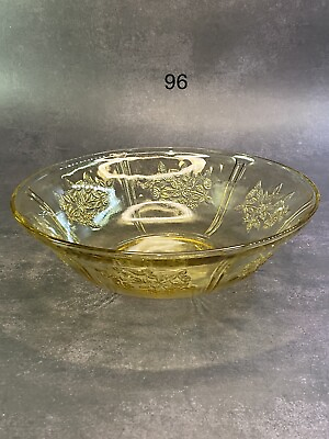 #ad #ad 1930s Antique Sharon Cabbage Rose Pattern Amber Yellow Depression 10 1 2quot;. Bowl