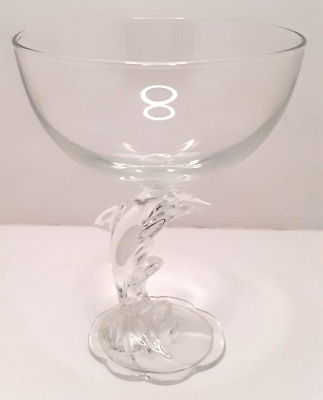 Luminarc Verrerie D#x27;Arques Crystal Champagne Glass Goblet Dolphin Stem
