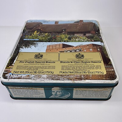 Antique 1960’s Jackson’s Biscuit Tin Box Made In England William Shakespeare
