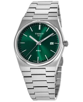 New Tissot PRX Quartz Green Dial Steel Men#x27;s Watch T137.410.11.091.00