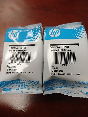 Genuine Ink Cartridge for HP 63 Black Color 2 Pack