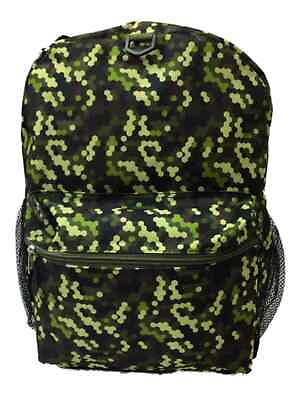 FAB Starpoint Green amp; Brown Camo 16quot; Backpack School Travel Book Bag