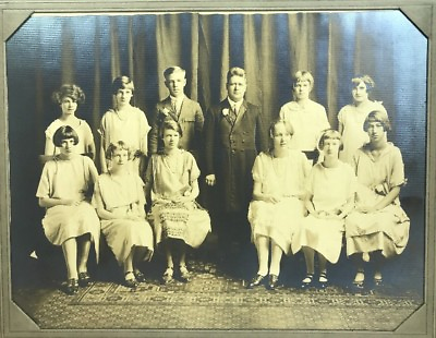Vtg School Class Teacher Photograph Phillips Price County WI 1920s Antique