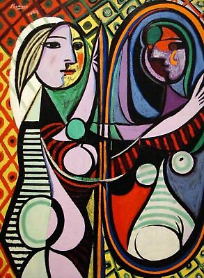 #ad 1932 Girl Before A Mirror by Pablo Picasso art painting print