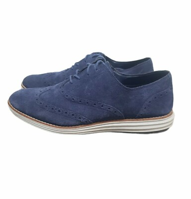 Cole Haan Original Grand ØS Oxford Suede Shoe Men#x27;s Size 10 B Navy Blue