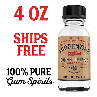 #ad 4 OUNCE 100% PURE Gum Spirits of Turpentine MADE IN USA Spirit Pine Tree Turps