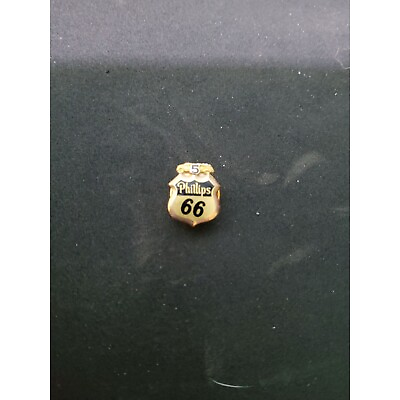 #ad vintage phillips 66 petroleum solid 10kt gold 5 year work pin.