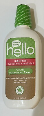 Hello Kids Rinse Fluoride Free Natural Watermelon Flavor 16 fl oz