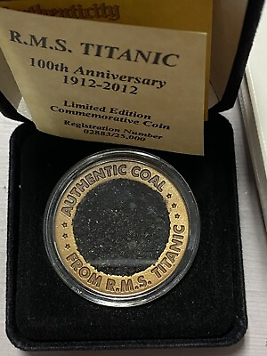 #ad Titanic Authentic Coal Coin From 1994 Expedition Highland Mint with COA 224
