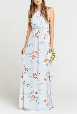 NEW Show me Your Mumu AMANDA Floral Maxi Dress XXS Light Blue Wedding Guests