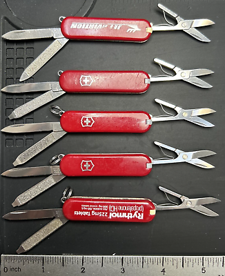 #ad Lot of 5 Victorinox Classic SD Swiss Army Knives Red Great USED Condition