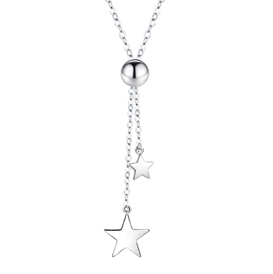 #ad 925 Silver Plated Star Slide Lariat Pendant Choker Necklace Women Girl Gift I47