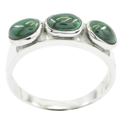 Malachite Fine Silver Ring Genuine Jewelry For Black Friday Gift US