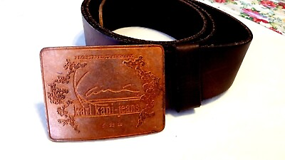 #ad Vintage Karl Kani Leather Belt 4 Brass Plates 90s Dead Stock New