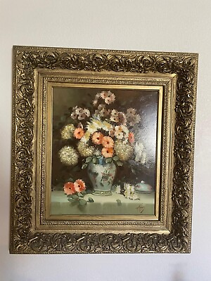 #ad Antique Large Vintage Oil Signed Painting by Peter Moran