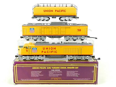 #ad O Gauge 3 Rail MTH MT 2124LP UP Union Pacific Gas Turbine Loco Set NEEDS BATTERY