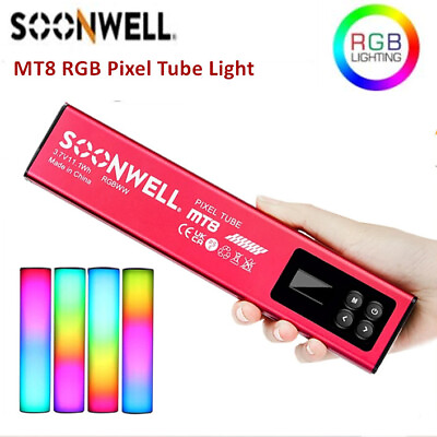 Soonwell MT8 RGB Video Light 5000mAh Tube Light FX Lighting Pixel Effects Light