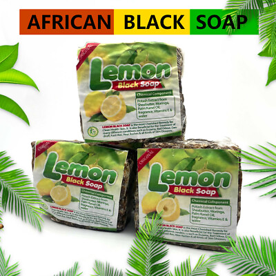 AFRICAN BLACK SOAP Organic Natural GHANA Handmade Premium Quality CHOOSE SIZE