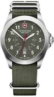 *BRAND NEW* Victorinox Men#x27;s Swiss Army Quartz FieldForce Green Watch 241966
