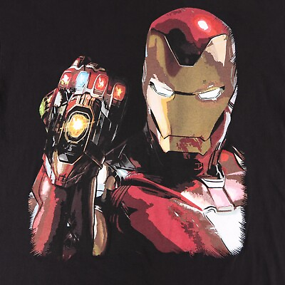 #ad Marvel Comics Avengers Endgame Iron Man Black T Shirt Size XL