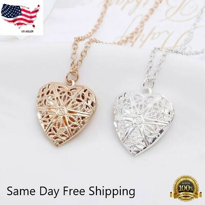 #ad Wholesale Silver Plated Locket Heart Love Necklace Photo Picture 18quot; 20quot;