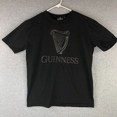 #ad Guinness Beer Shirt Mens XL Black Short Sleeve Crew Neck Logo Ireland Casual 451