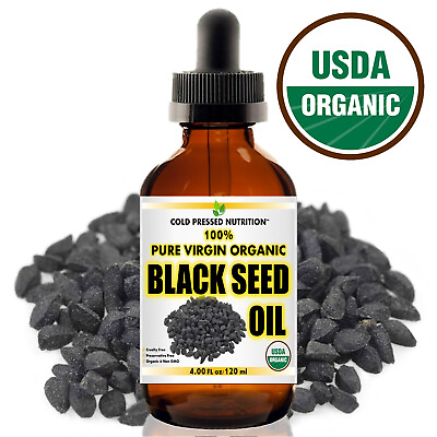 #ad 100% Pure Virgin CERTIFIED Organic Black Seed Oil Edible Cold Pressed Cumin 4oz