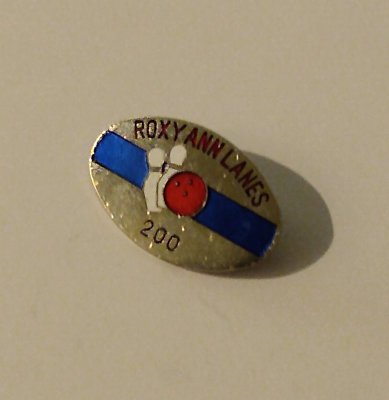 #ad Roxy Ann Lanes 200 Oval Multicolor Lapel Pin