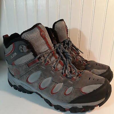 Mens Merrell Castle Rock Red Dry 300 Gram Fleece Lining Hiking Boots Size 9
