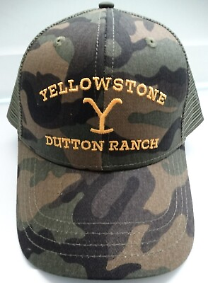 #ad Yellowstone Tv Show Logo Dutton Ranch Licensed Trucker Camouflage Camo Hat