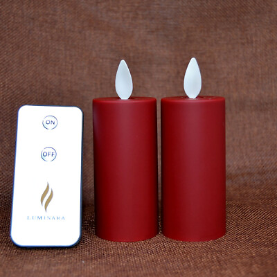 Luminara Dancing Flicker Led Votive Candles Battery Operated Pillar with Timer