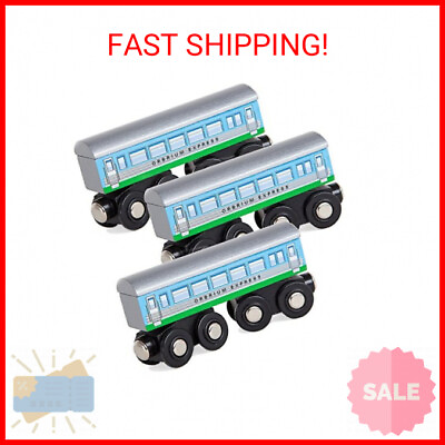 #ad #ad Wooden Railway Express Coach Cars 3 Pcs Compatible with Thomas