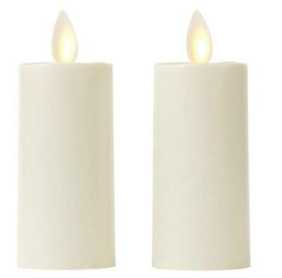 Set of 2 Luminara Votive Flameless Candles Unscented Moving Flicker with Timer