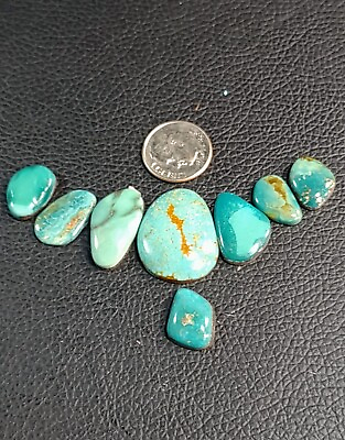 #ad 51ct. 8 Turquoise Cab Various Natural Shape Very Pretty Blue amp; Green Box Cyn