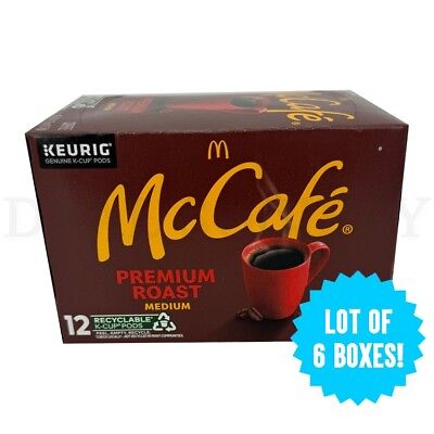 #ad McCafé Premium Medium Roast Coffee K Cup Pods 12 Count Each Lot of 6