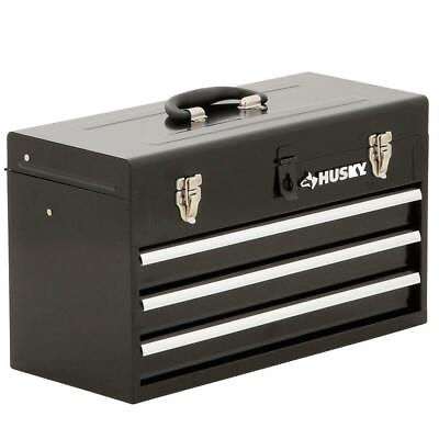 Husky Metal Tool Box 3 Drawer Trays Small Portable Parts Organizer Storage Shop