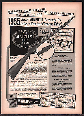 1955 BSA MARTINI .310 Rifle PRINT AD Winfield Arms Collectible Advertising