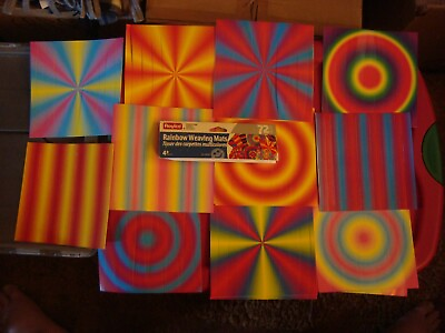 Roylco Brand 45 ea 7x7 Sheets Rainbow Weaving Mats 4yr Create Art by Weaving