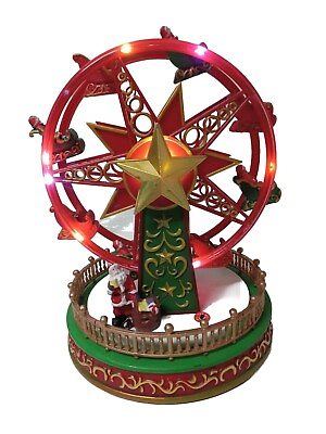#ad Christmas Ferris Wheel Light Up Sings But Don#x27;t Spin Great Piece For Christmas