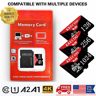 #ad 128GB 256GB 1TB Micro SD Card Memory Card TF Card with Free Adapter High Speed