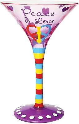 Westland Giftware 7 Inch Peace amp; Love Martini Glass 7 Ounce