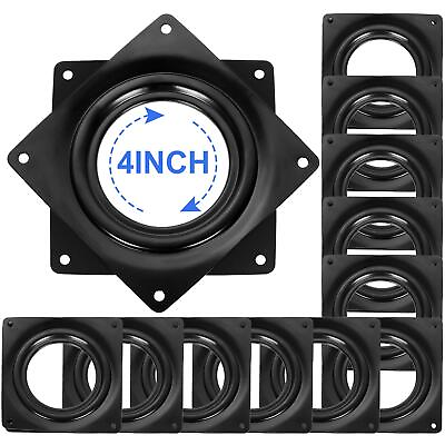 #ad 12Pack Black Lazy Susan Turntable Bearings 4”Square Rotating Plate 300lbs C...