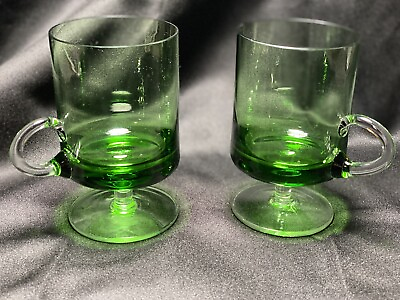 luminarc glasses emerald green made In france set of Two