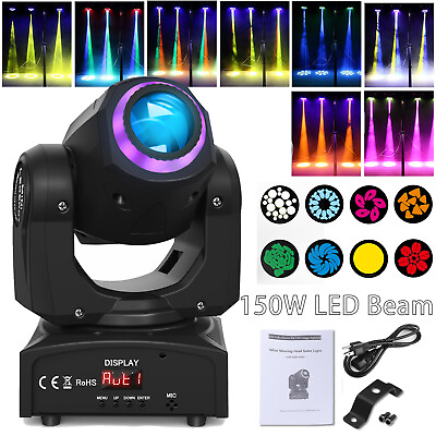 #ad 150W LED Moving Head Lights RGBW Gobo Beam Stage Spot Lighting DJ Disco DMX